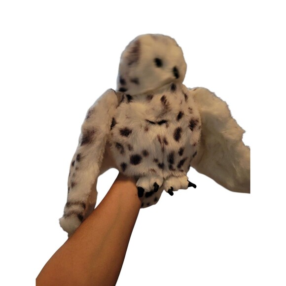 2017 Folkmanis Snow Owl Bird 360⁰ Swivel Head Full Body Plush Hand Puppet - Picture 2 of 9
